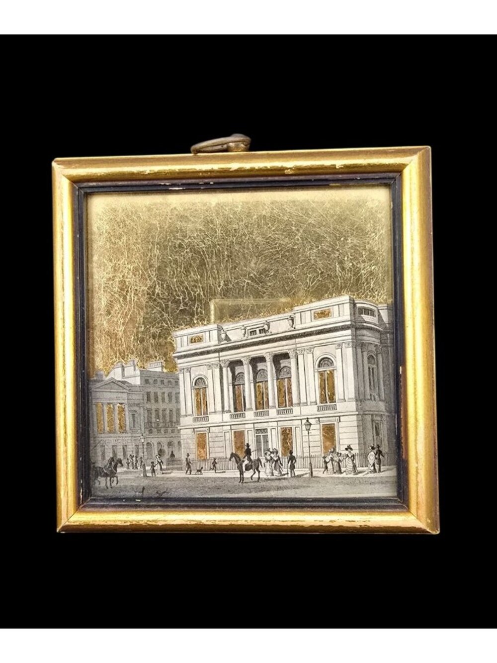Vintage 1950's Sungott Art Studios Framed Decoupage Artwork With Gold Leaf READ